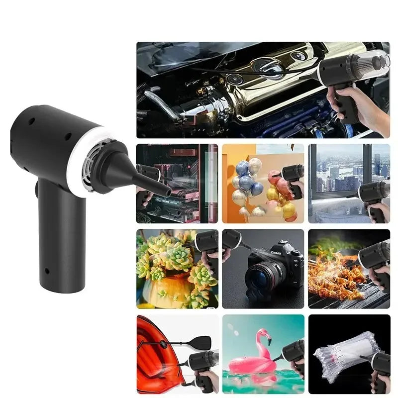 9000Pa Wireless Portable Car Vacuum Cleaner with USB Charging, 1200mAh Mini Wet and Dry Cleaning Appliance for Household Use