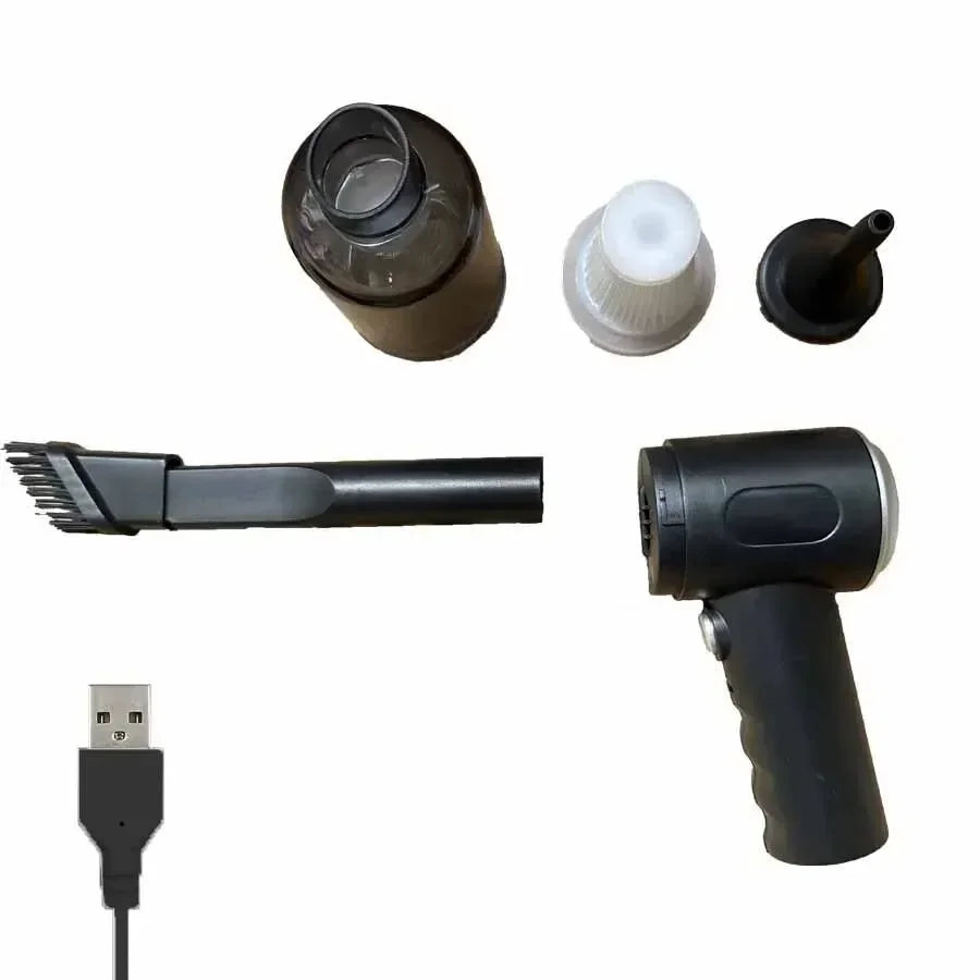 9000Pa Wireless Portable Car Vacuum Cleaner with USB Charging, 1200mAh Mini Wet and Dry Cleaning Appliance for Household Use