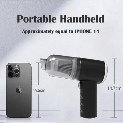 9000Pa Wireless Portable Car Vacuum Cleaner with USB Charging, 1200mAh Mini Wet and Dry Cleaning Appliance for Household Use
