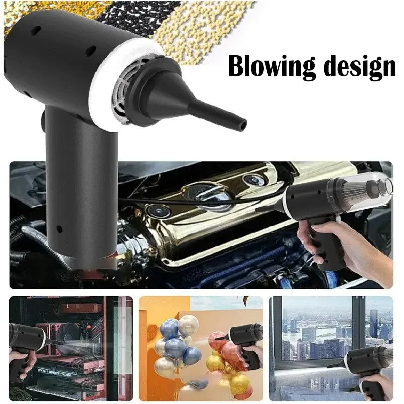 9000Pa Wireless Portable Car Vacuum Cleaner with USB Charging, 1200mAh Mini Wet and Dry Cleaning Appliance for Household Use